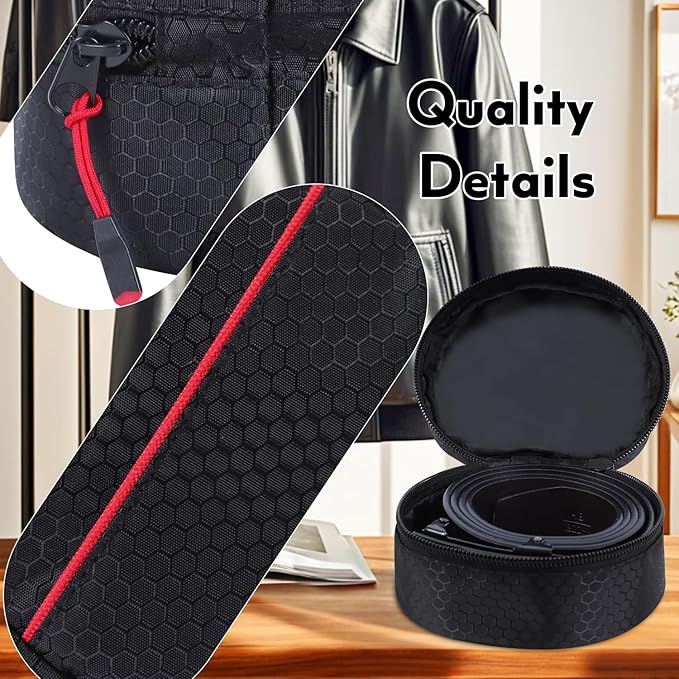 Belt Organizer Case,Travel Belt Storage Holder for Closet Drawer,Display Case for Belts,Ties,Portable Container Storage Holder,Height 2.6inch(Bag Only)