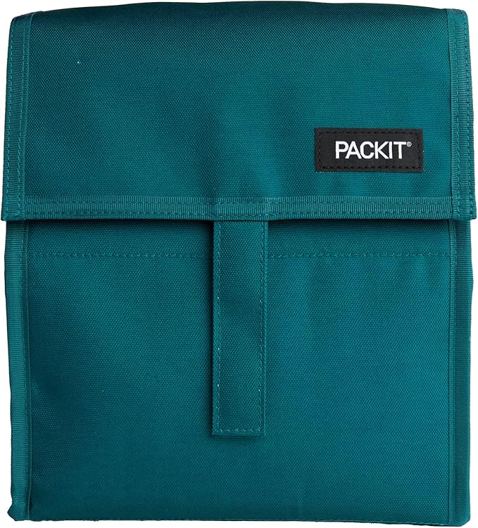 PackIt Freezable Lunch Bag, Deep Teal, Built with EcoFreeze Technology, Foldable, Reusable, Zip and Fold Closure with Buckle Handle, Designed for Work Lunches and Fresh Lunch On the Go