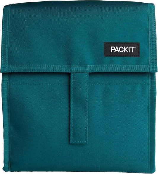 PackIt Freezable Lunch Bag, Deep Teal, Built with EcoFreeze Technology, Foldable, Reusable, Zip and Fold Closure with Buckle Handle, Designed for Work Lunches and Fresh Lunch On the Go