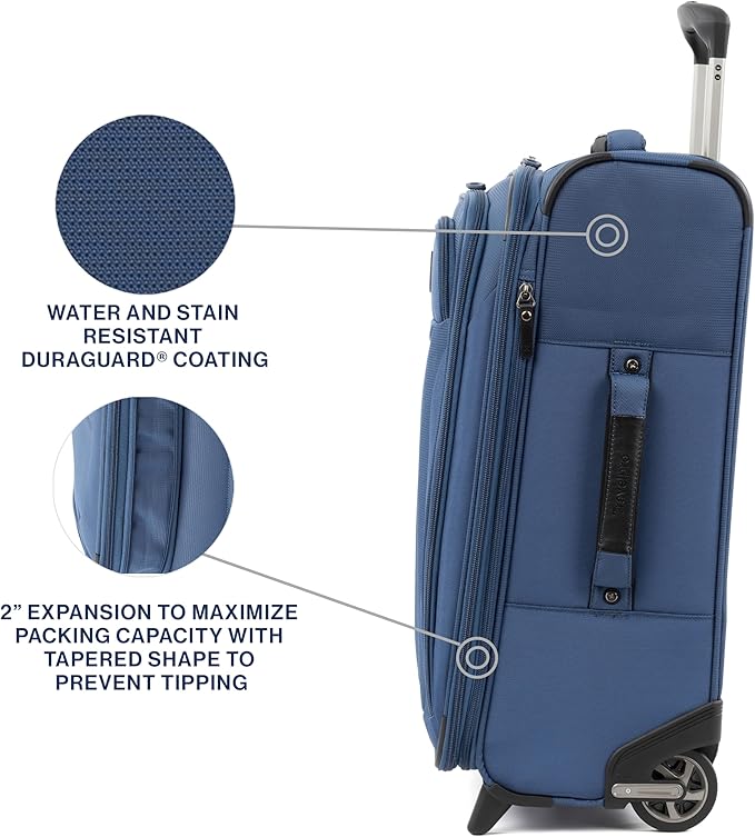 Travelpro Tourlite Softside 26" Expandable Checked-Medium Rollaboard (2-Wheel) Lightweight Luggage, Blue Suitcase