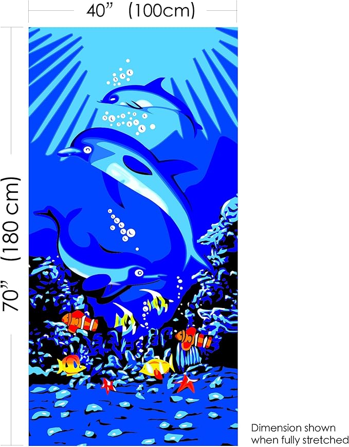allgala Microfiber Beach Towel | Packable Beach Towel for Family | Quick Dry, Lightweight, Super Absorbent | Perfect for Beach, Pool, and Camping | Oversize 40"x70" - Dolphin
