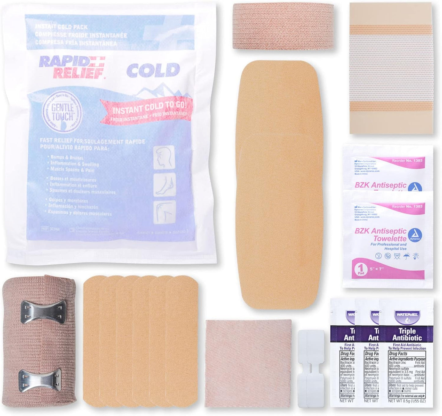 MFASCO First Aid Kit, Compact Sports - Emergency Medical Essentials for Hiking, Camping, Travel, Outdoor - Lightweight, Mini Size for Backpacking, College Students, Teens - 5.5 x 5 x 3 inches