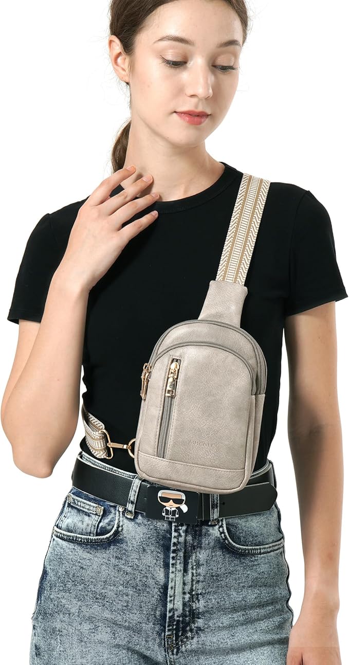 MHCNLL Small Sling Bag RFID Crossbody Purse for Women - Anti Theft Fanny Pack Chest Bag for Travel