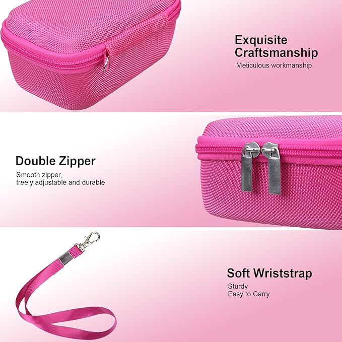 RAIALL Camera Case for Canon PowerShot SX740 HS/ SX730 HS/ SX720 HS/ SX620 HS Digital Camera, Hard Carrying Case Protective Travel Bag, Mesh Pocket for Batteries and USB Cable, Rose Red