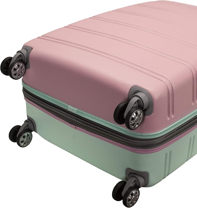 Rockland Melbourne Hardside Expandable Spinner Wheel Luggage, Mint, 2 Piece (20"/28")