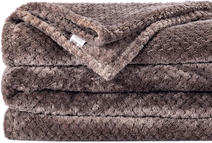 Fuzzy Throw Blanket, Plush Fleece Blankets for Adults, Toddler, Boys and Girls, Warm Soft Blankets and Throws for Bed, Couch, Sofa, Travel and Outdoor, Camping (Twin(60"x80"), XL1-Eagle Grey)