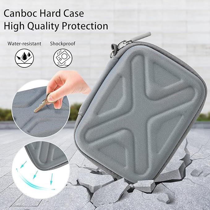 Digital Camera Case for AbergBest 21 Mega Pixels 2.7" LCD Rechargeable HD/Kodak Pixpro/Canon PowerShot ELPH 180/190/Sony DSCW800/DSCW830 Cameras, Travel Carrying Protective Case for Camera- Grey