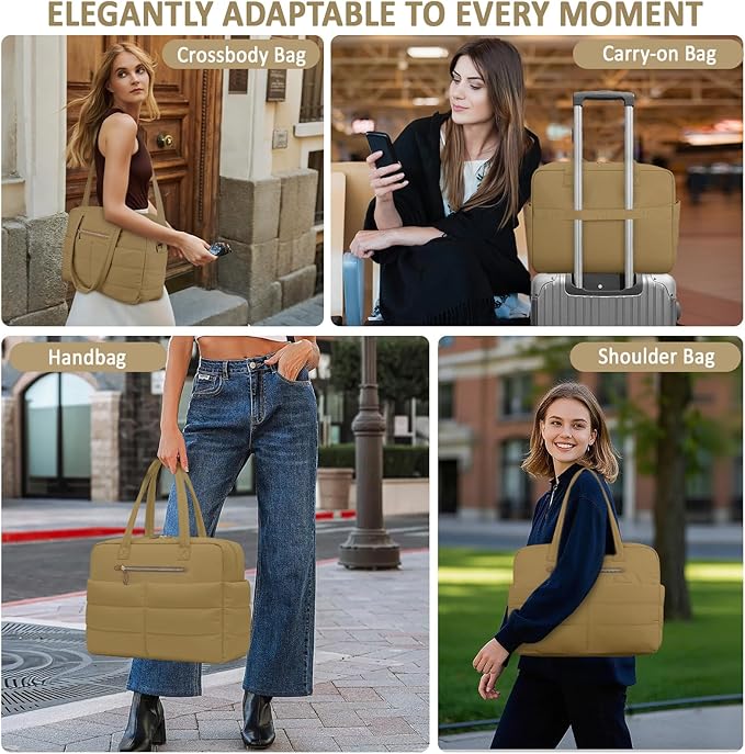 Travel Duffel Bags, Weekender Bags for Women Men Gym Duffel Bag Personal Item Travel Bag Foldable Tote Carry On Overnight Workout Bag, Brown