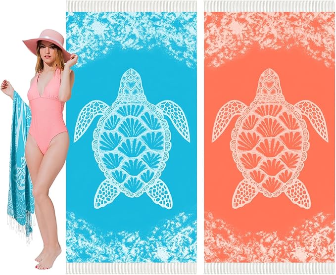 Thin Turkish Beach Towel Lightweight Soft Cotton Extra Large XL Oversized Sand Free Sandproof Absorbent Quick Dry Towels Cloud Bath Pool Travel Compact Essentials Accessories for Adult Gifts