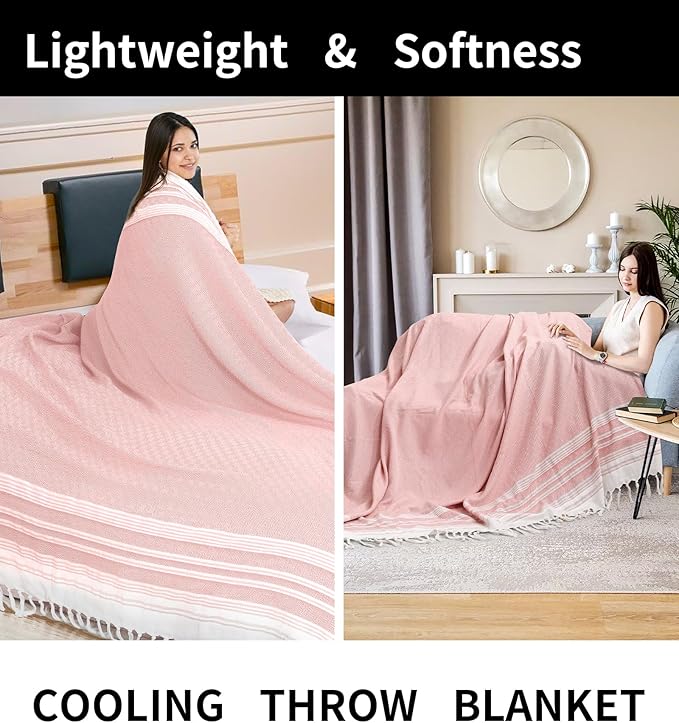 Genovega Large Throw Blanket Yoga Blanket Turkish Beach Towel Women Birthday Ideas Mother Day Grandma Grandmother Wife Sister Girlfriend Her Female Boss Teacher Appreciation Thank You Retirement