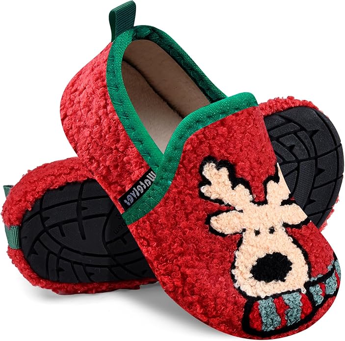 WateLves Kids Toddler Slippers Boys Girls House Shoes Slip on Sock Slippers Lightweight Winter Indoor Outdoor Walking Shoes