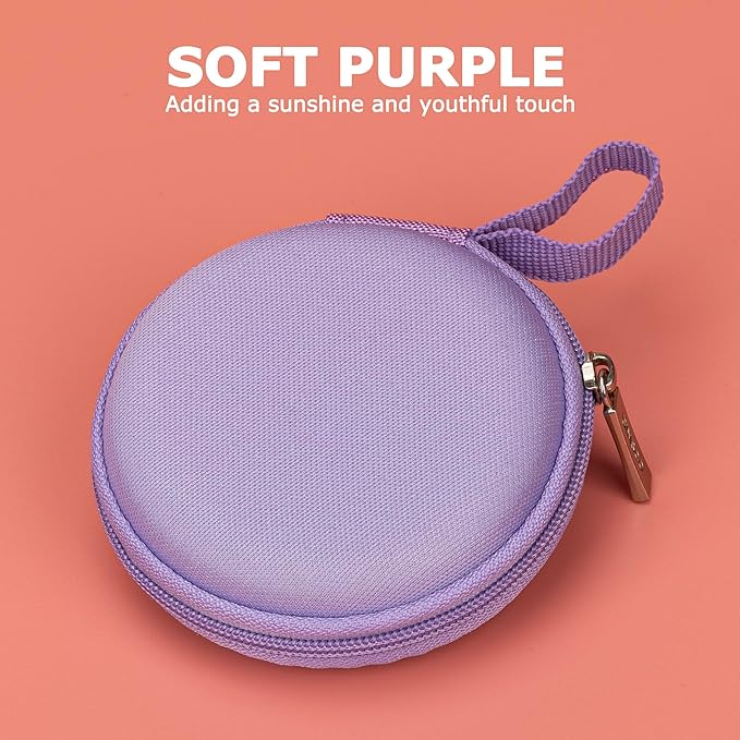 Ginsco Mini-Portable Hard Shell Earbuds Case for Apple EarPods Headphones USB-C Wired Ear Buds/Samsung Galaxy Wired Earbuds, Travel Case for Earphones Earplugs (1, Purple)