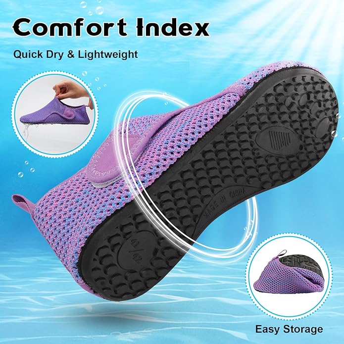 Scurtain Barefoot Water Shoes for Women Men Beach Swim Aqua Socks Summer Quick-Dry Sandals Slippers