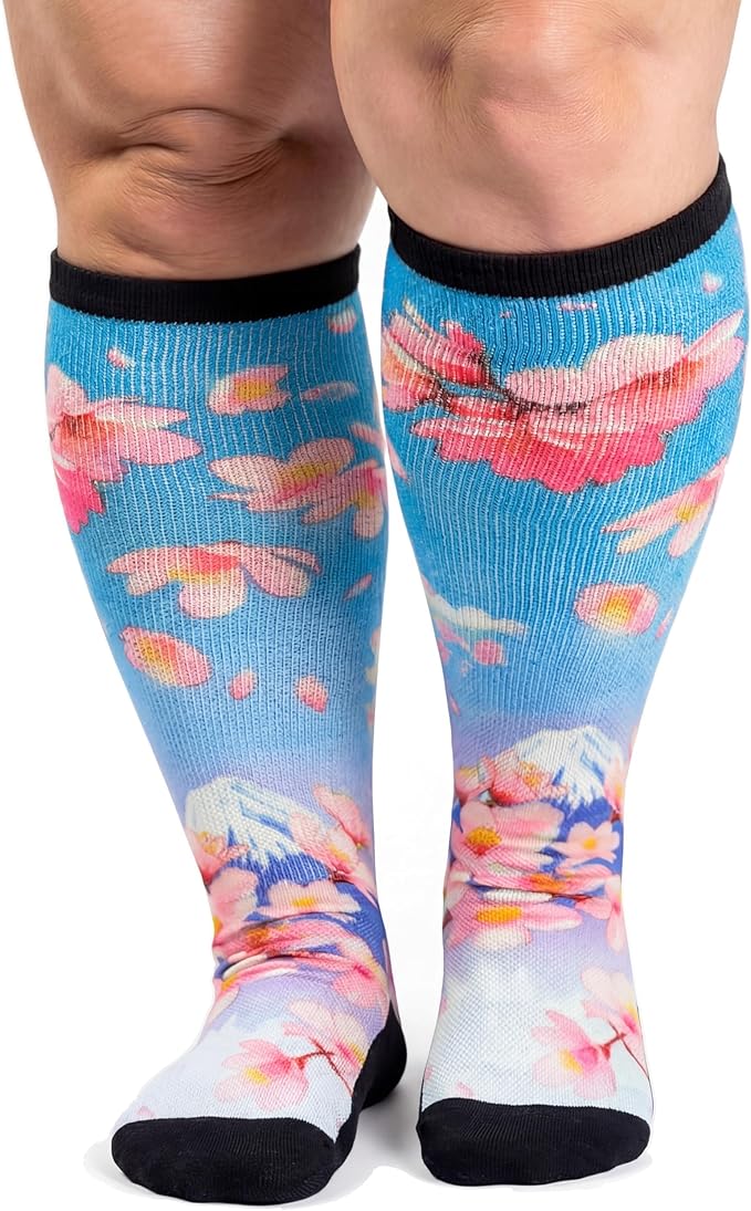 Extra Wide Diabetic Socks for Swollen Feet Men Women Non Binding Soft Stretch Colorful Design