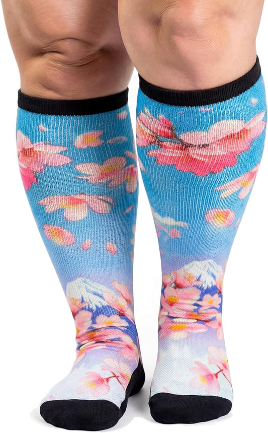 Extra Wide Diabetic Socks for Swollen Feet Men Women Non Binding Soft Stretch Colorful Design