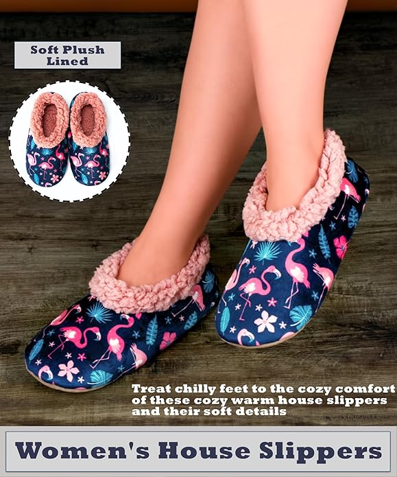 Cozylook Fuzzy Slippers for Women Indoor, Warm Bedroom Slip On Shoes, Winter Fluffy House Socks with Grippers, Cozy Christmas Gifts Unique