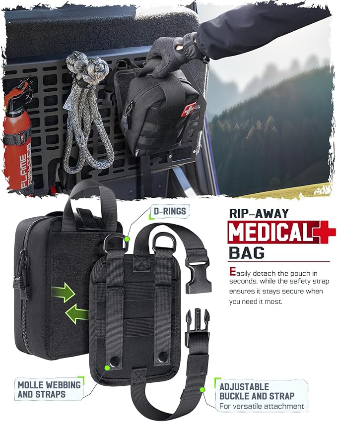 LIVANS 1000D First Aid Bag Empty Medical Ifak Pouch Molle EMT Pouches Rip-Away Tactical Military Trauma Emergency Medic Bag
