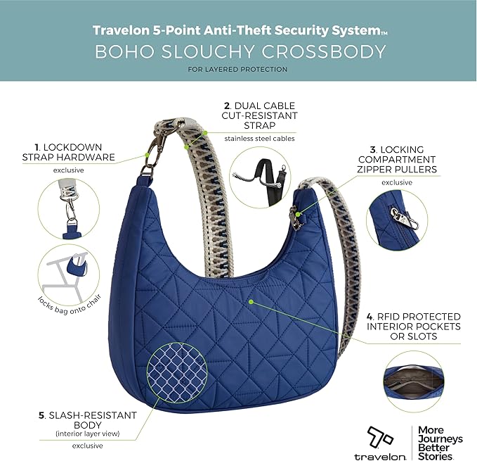Travelon Anti-Theft Boho Slouchy Crossbody | Anti-Theft