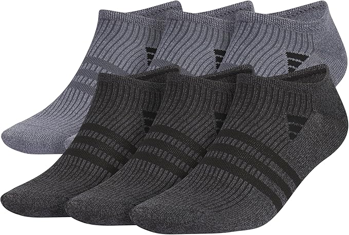 adidas Men's Superlite No Show Socks (6 Pairs) Lightweight & Breathable