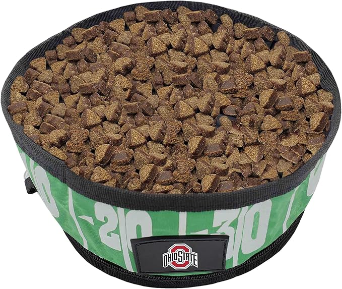 Pets First NCAA Ohio State Buckeyes Collapsible Dog Travel Bowl Set, 2 Pack Food & Water Bowls for Dogs, Best Portable & Lightweight Leak-Proof Dog Bowls for Travel