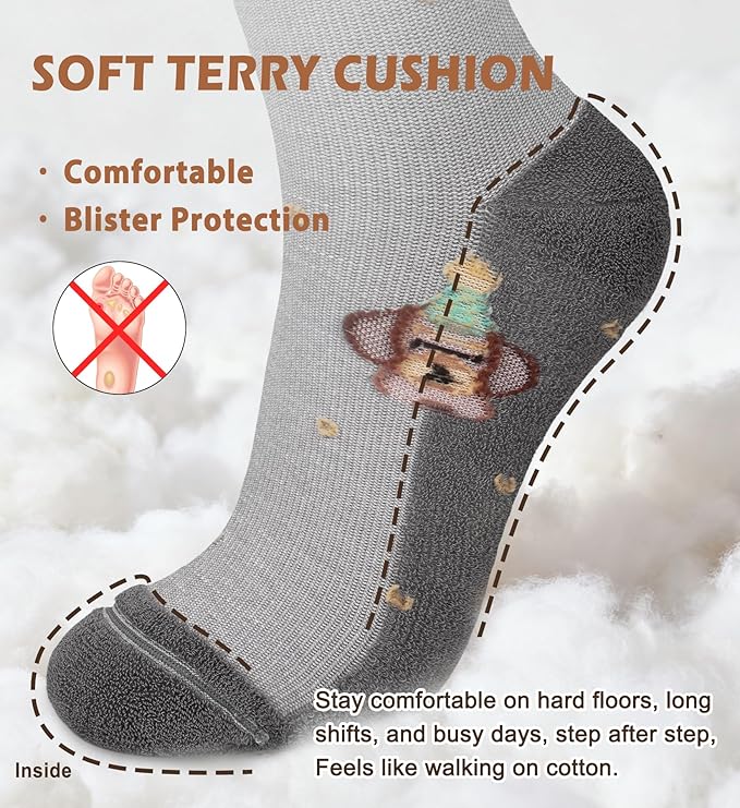 Cotton Compression Socks for Women&Men Knee High Cute Support Sock for Nurses, Pregnancy, Flying