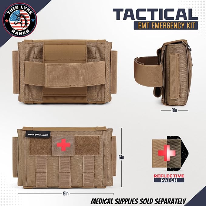 IFAK Pouch – MOLLE Medical Pouch for Tactical Use, Durable Trauma Supply Bag for Vehicle & Outdoor with Tourniquet Holder, Empty Bag, Compact & Easy Carry Design