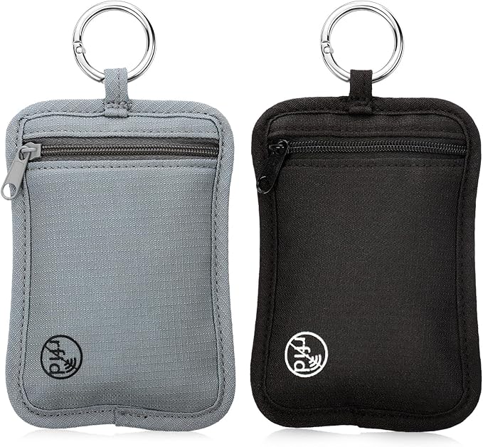Paterr 2 Pcs Rfid Protected Stash Pouch Clip on Anti Theft Belt Wallet Travel Money purse Minimalist Keychain Organizer Pouches Bra Wallet Undergarment for ID Cards Cash Women Men