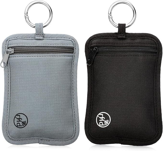 Paterr 2 Pcs Rfid Protected Stash Pouch Clip on Anti Theft Belt Wallet Travel Money purse Minimalist Keychain Organizer Pouches Bra Wallet Undergarment for ID Cards Cash Women Men