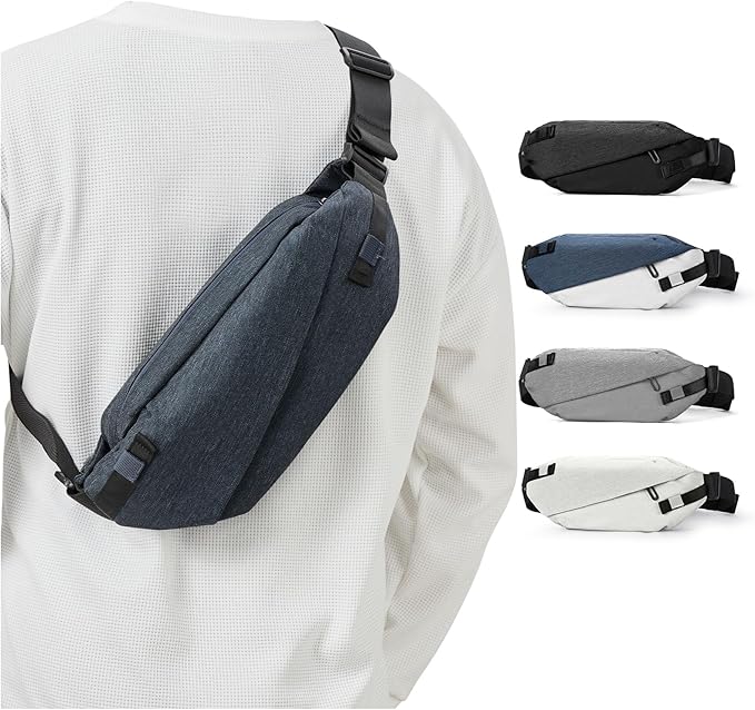Fanny Pack for Mens Crossbody Bag, Sling Bag for Women Waist Packs Anti Theft Cross Body Belt Bags with Adjustable Strap for Running Sports Hiking Cycling Travel Walking - Blue