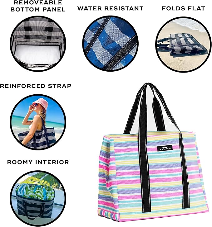 SCOUT Roadtripper - Large Beach Tote Bags For Women - Sandproof Breathable Woven Beach Bag, Pool Bag And Travel - Mom Bag