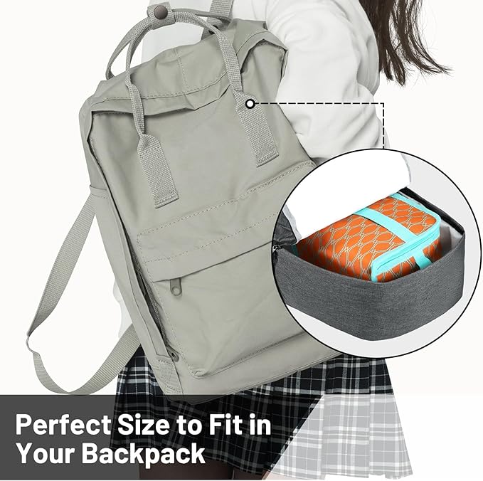 MIER Insulated Lunch Box for Men Women Kids Portable Small Lunch Bag 9 CAN Compact Thermal Mini Cooler for School Work Picnic, Orange