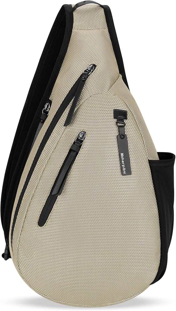 Sherpani Esprit, Anti Theft Sling Bag, Sling Backpack, 10L Travel Bag, Crossbody Backpack, Travel Gift for Women, Fits 10 Inch Tablet (Straw Signature)