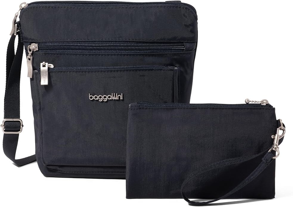 Baggallini Pocket Crossbody Bags for Women 8x8 Small Lightweight Durable Water-resistant Travel Purse W/Rfid