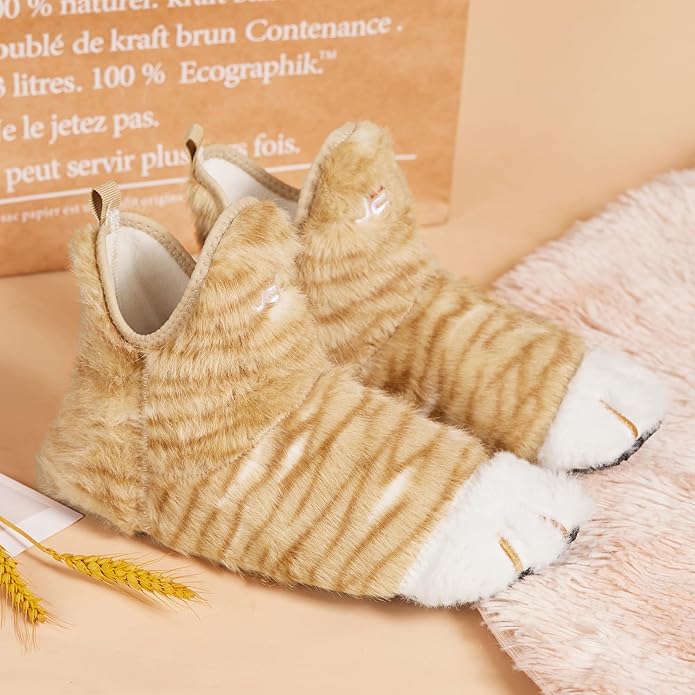 UUBARIS Bootie Slippers for Women Men Furry Warm House Sock Shoes For Indoor Outdoor Travel