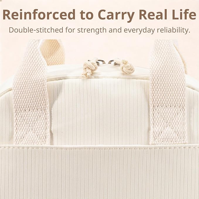 Lunch Bag for Women, Insulated Lunch Box, Reusable Water-Resistant Lunchbox Cooler with Front Pocket, Large Capacity Lunch Tote Bag for Work, Travel, Picnic