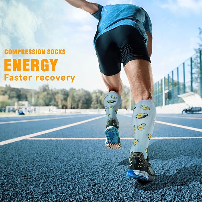 bropite Flora Compression Socks for Women & Men-Knee high 6 Pairs 20-30mmhg Support Running Nurse Travel