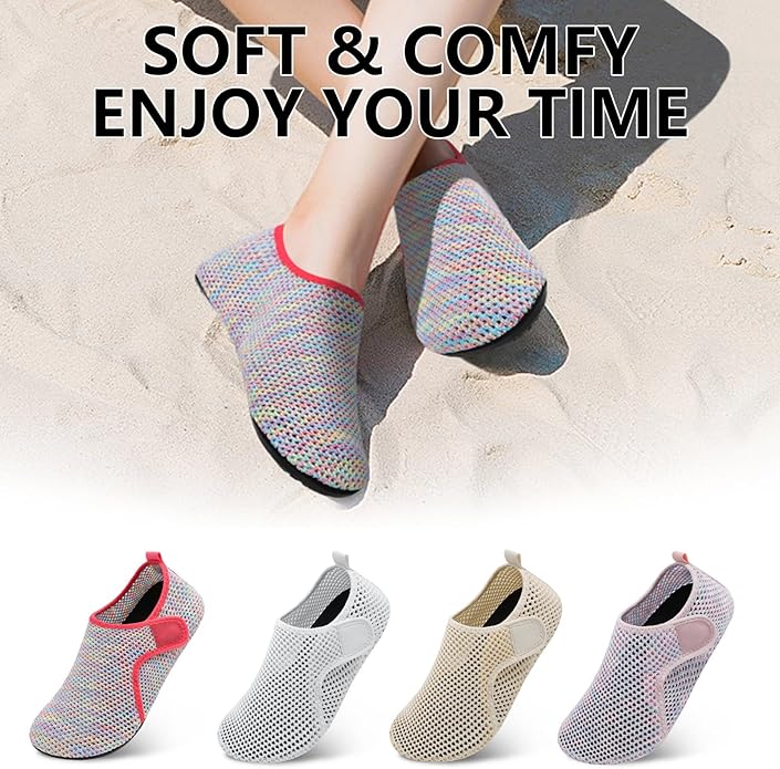 Scurtain Barefoot Water Shoes for Women Men Beach Swim Aqua Socks Summer Quick-Dry Sandals Slippers
