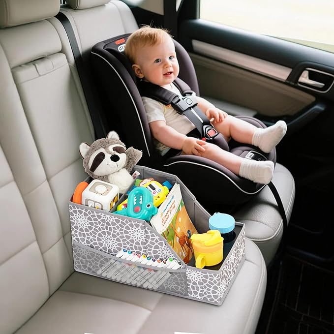 Car Seat Organizer Backseat Front Seat, Car Organizer With 12 Storage Compartments 2 Cup Holders, Snack Storage For Kids Baby, SUV Truck Van Collapsible Storage Bag For Travel, PT, 2PK