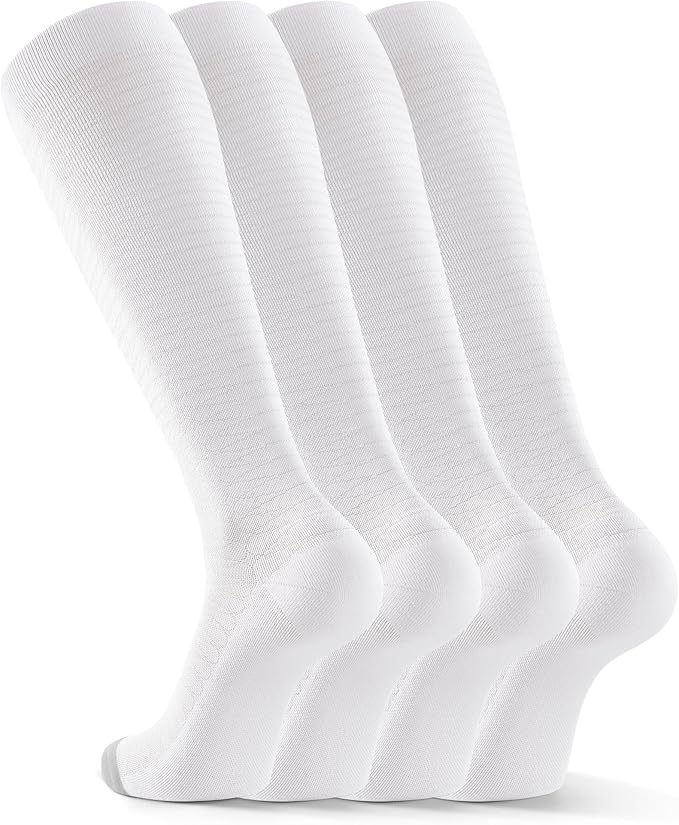 FITRELL 4 Pairs Compression Socks for Women & Men, 15-20mmHg Circulation Support for Athletic Travel Daily Wear