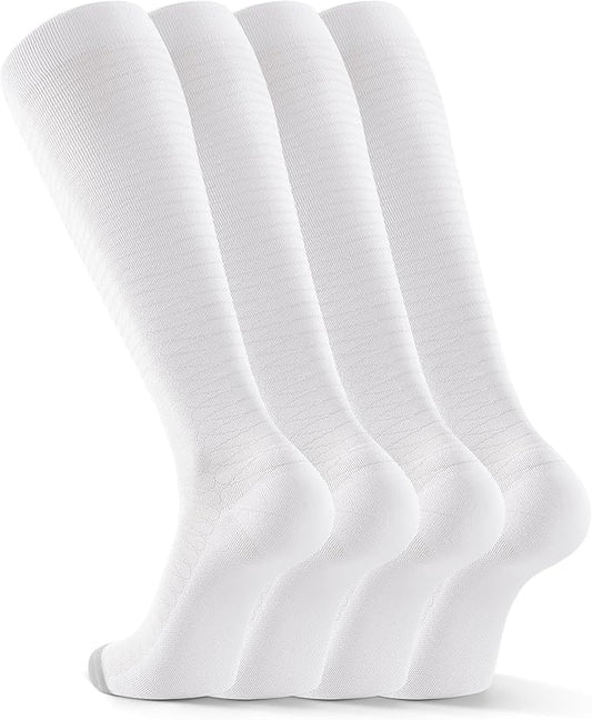 FITRELL 4 Pairs Compression Socks for Women & Men, 15-20mmHg Circulation Support for Athletic Travel Daily Wear