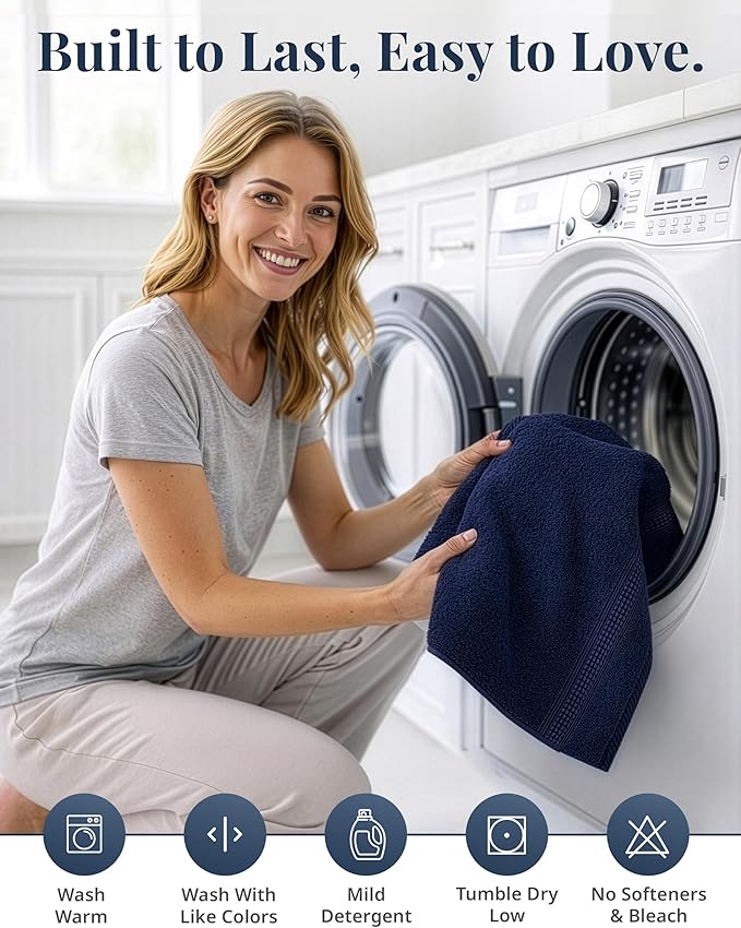 LANE LINEN Hand Towels for Bathroom Set, 6 Piece 100% Cotton Super Absorbent Bathroom Hand Towels Set, Ultra Soft Large Hand Towels, Premium Cotton Hotel Quality Towels - Multi Color
