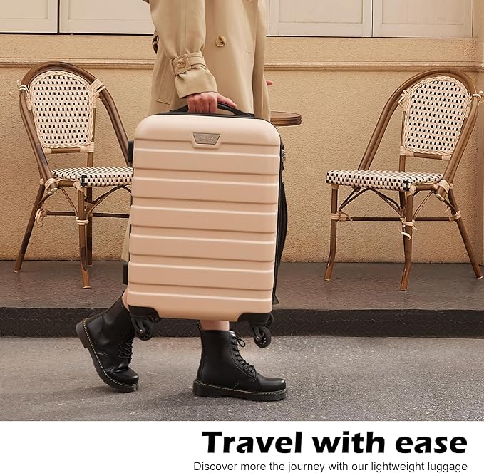 Coolife Luggage 3 Piece Set Suitcase Spinner Hardshell Lightweight TSA Lock (sakura pink,20/24/28)
