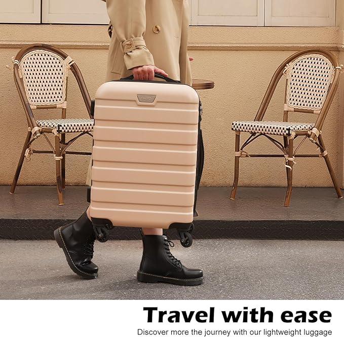 Coolife Luggage 3 Piece Set Suitcase Spinner Hardshell Lightweight TSA Lock (apple green,20/24/28)