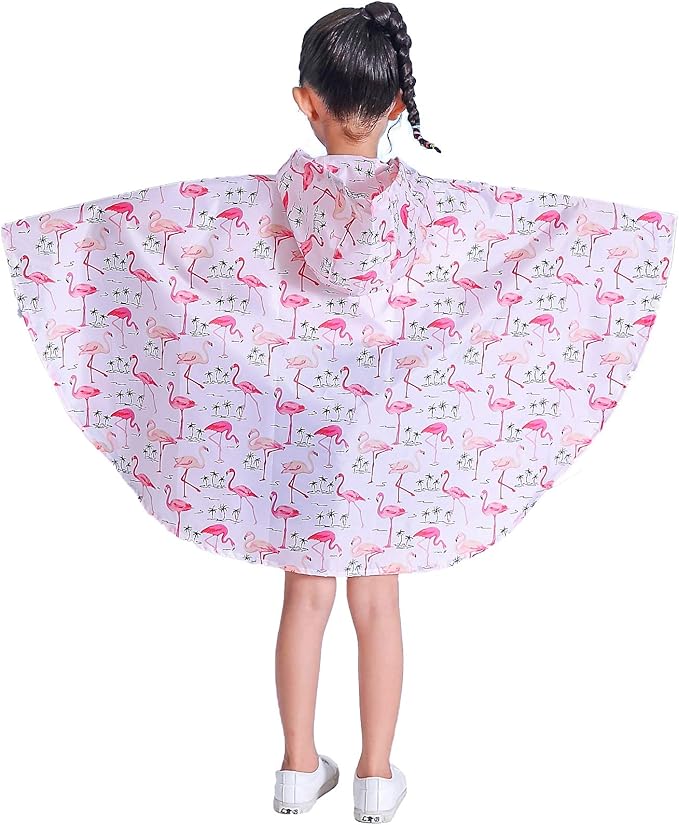 Spmor Kids Rain Poncho Hooded Jacket Rain Coat