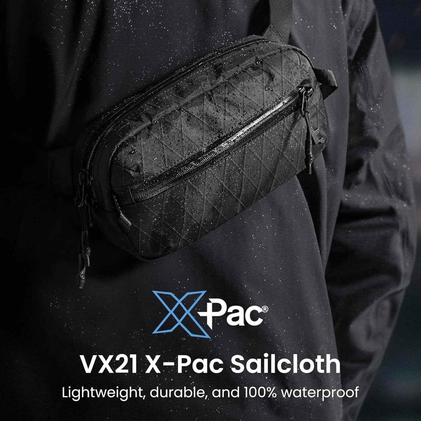 tomtoc 3.5L X-Pac Sling Bag with RFID Blocking, Crossbody Bag Minimalist Chest Shoulder Pack for Men/Women, Water-resistant Lightweight Casual Funny Pack for Travel/Daily Commute