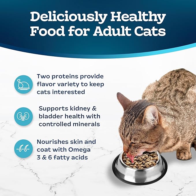 Blue Buffalo Tastefuls Adult Cat Dry Food, Multi-Protein Chicken & Turkey Recipe, 3-lb. Bag