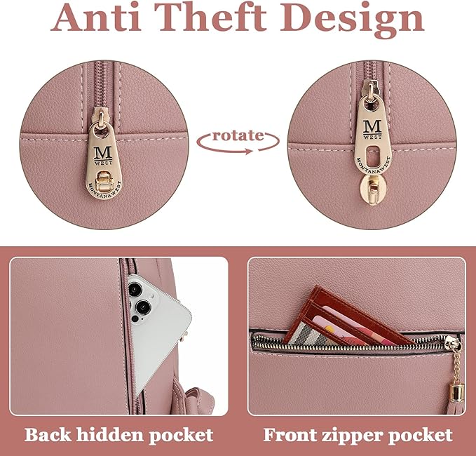 Montana West Girls Backpack Purse Gifts for Kids Anti Theft Backpack with Secured Zipper & Tassel