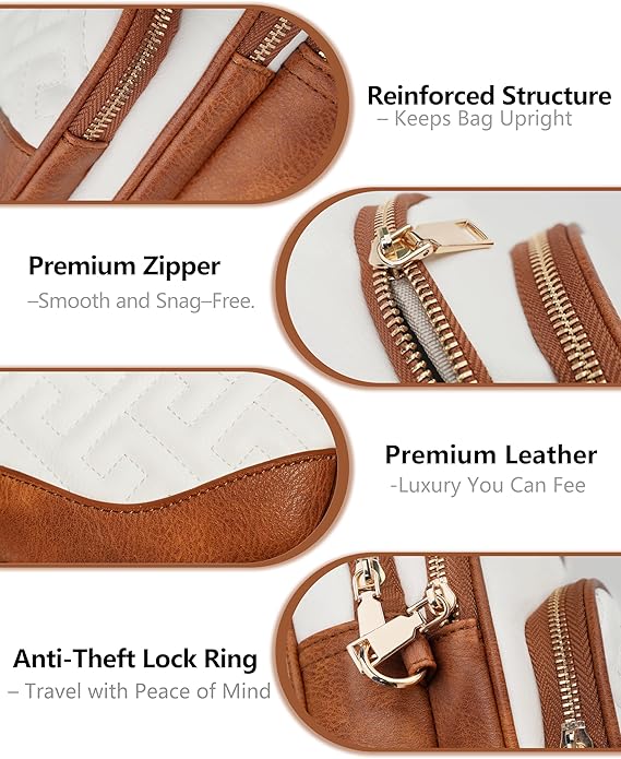 Anti Theft Crossbody Bags for Women, RFID Vegan Leather Sling Purse, Travel Chest Bag & Fanny Pack