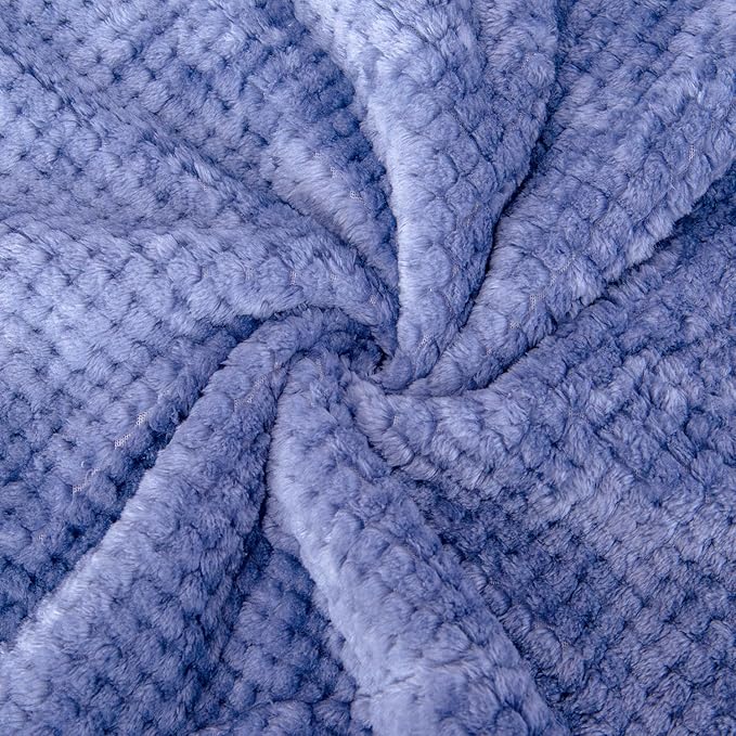 Fuzzy Sherpa Reversible Blanket for Baby, Soft Warm Cozy Coral Fleece Toddler, Infant or Newborn Reversible Blanket for Crib, Stroller, Travel, 30”×40”, Pearl Blue