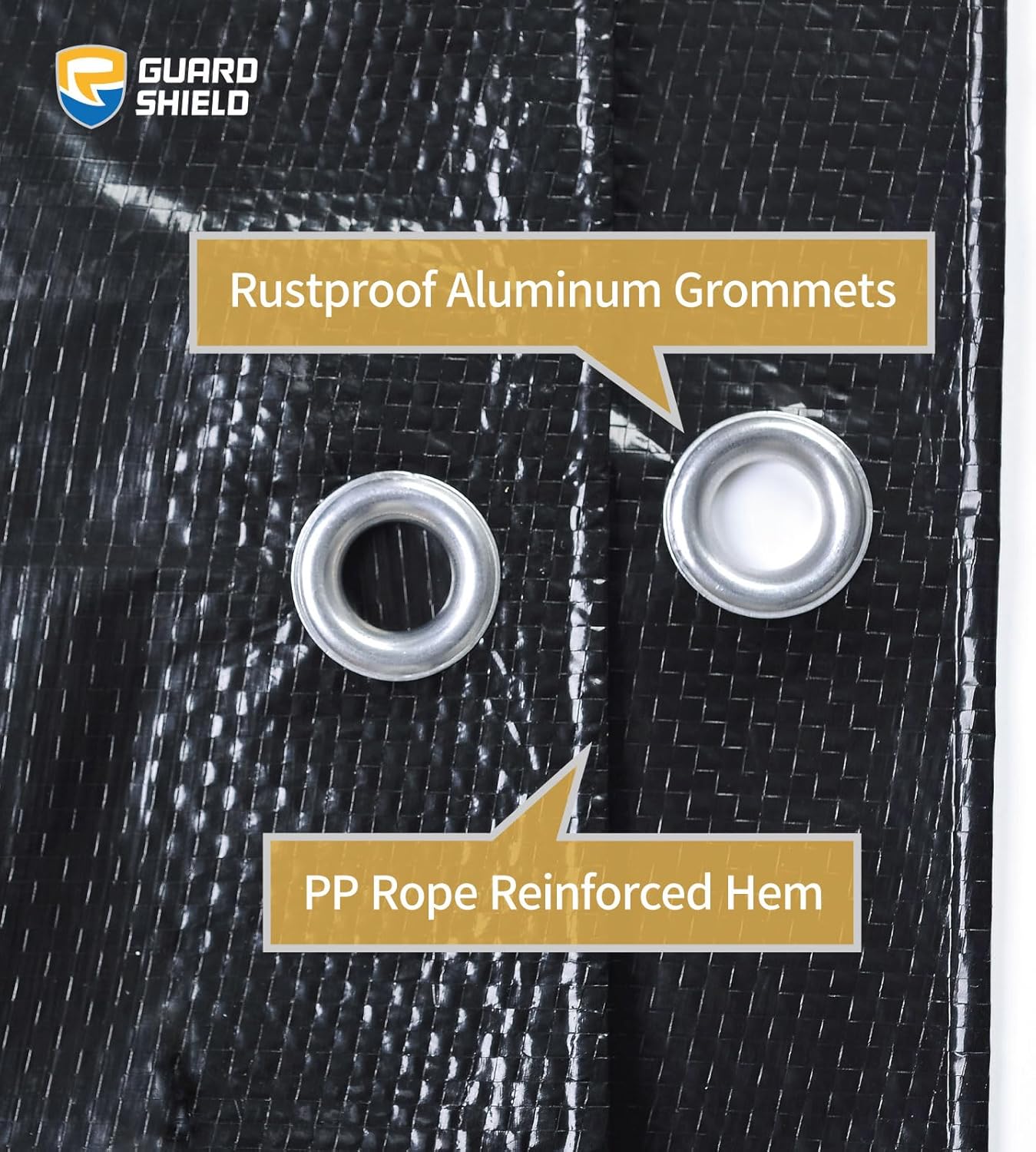 GUARD SHIELD Black Tarp 6x8 Feet Waterproof Tarps Lightweight Camping Tarp Outdoor Multi Purpose Poly Cover 6mil